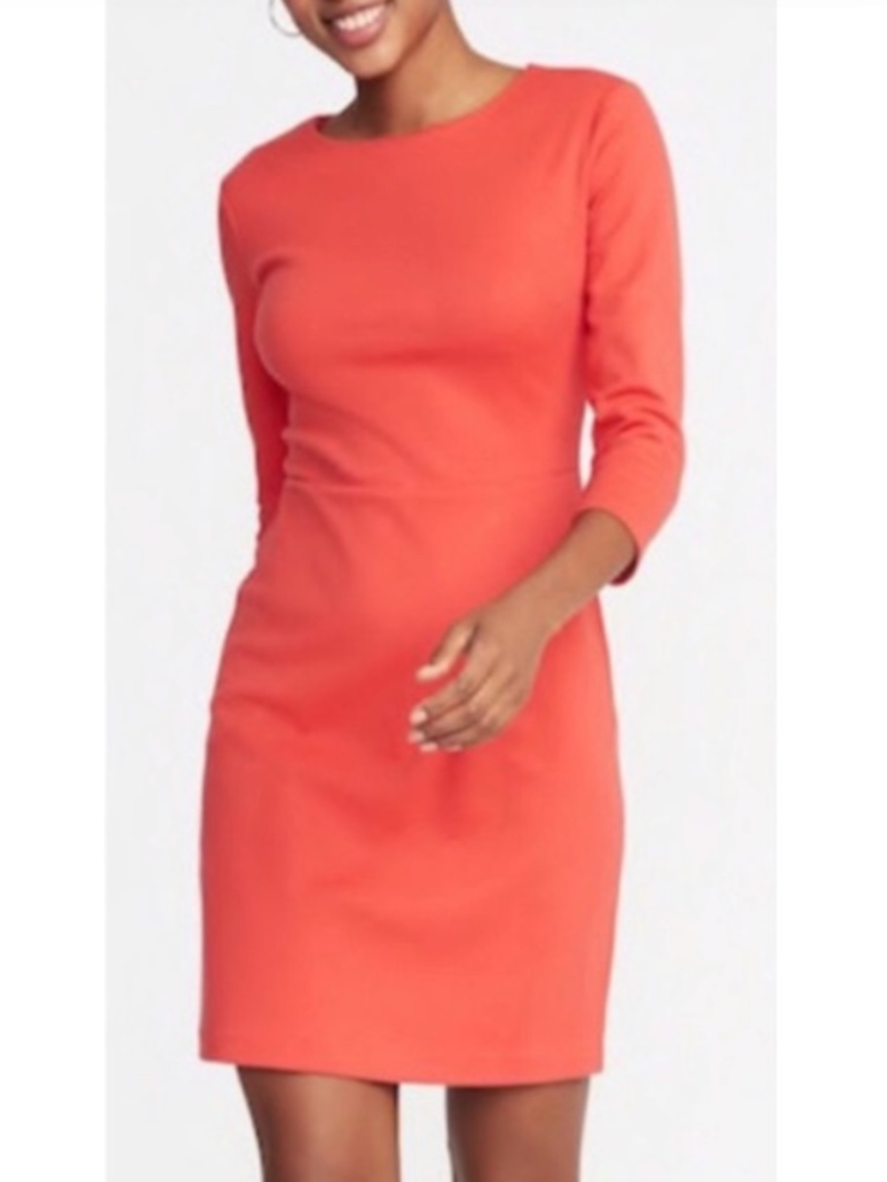 Old Navy Melon Pink Peach Knit Sheath Dress Women's Size Large